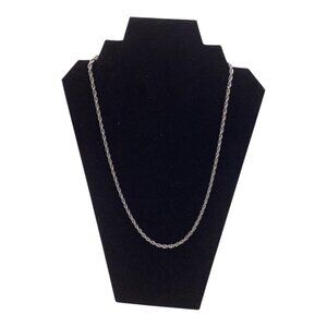 4mm Stainless Steel Unisex‎ Rope Chain Necklace 24-Inch Sliver Tone